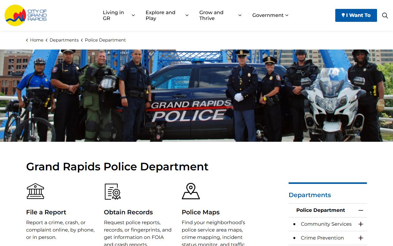 Grand Rapids Police Department website for Grand Rapids jail roster information