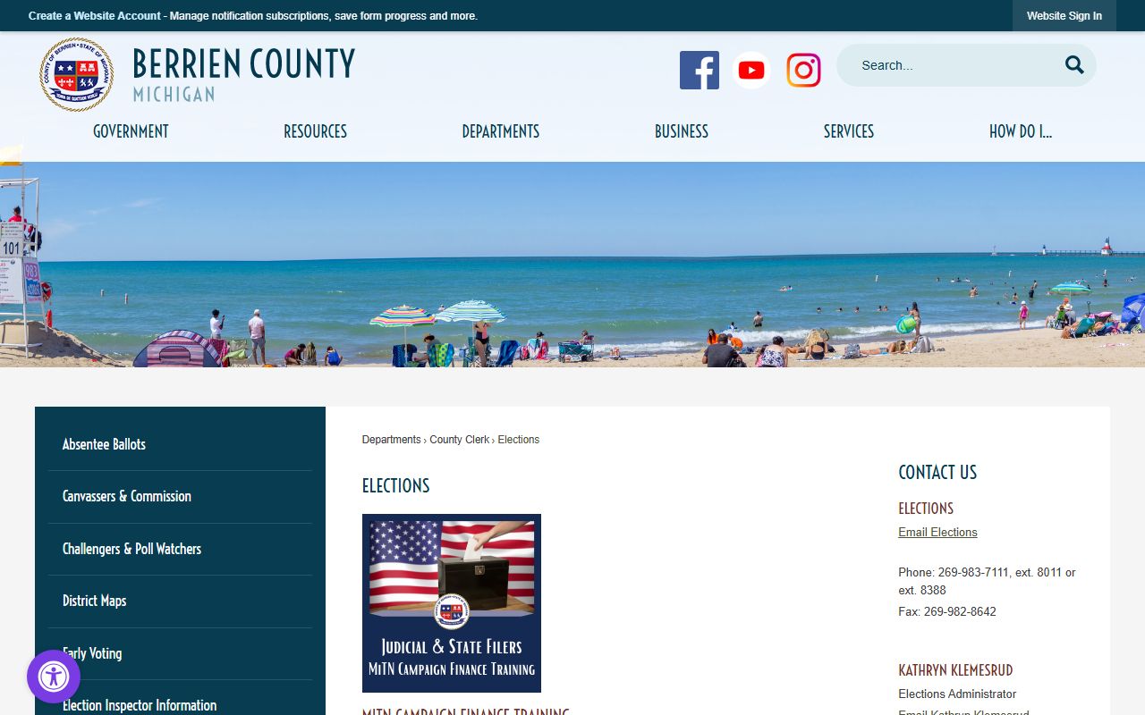 Berrien County Sheriff website for jail roster information