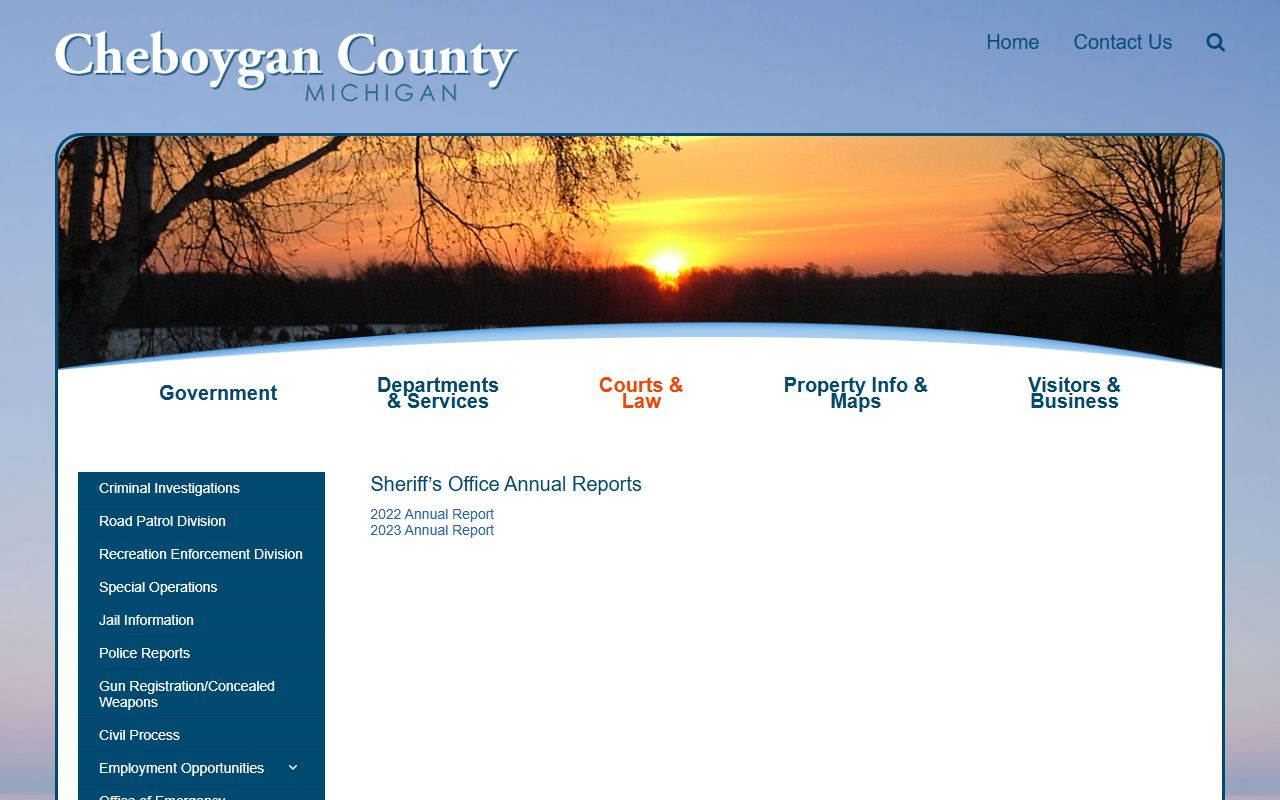 Cheboygan County Sheriff website for jail roster search