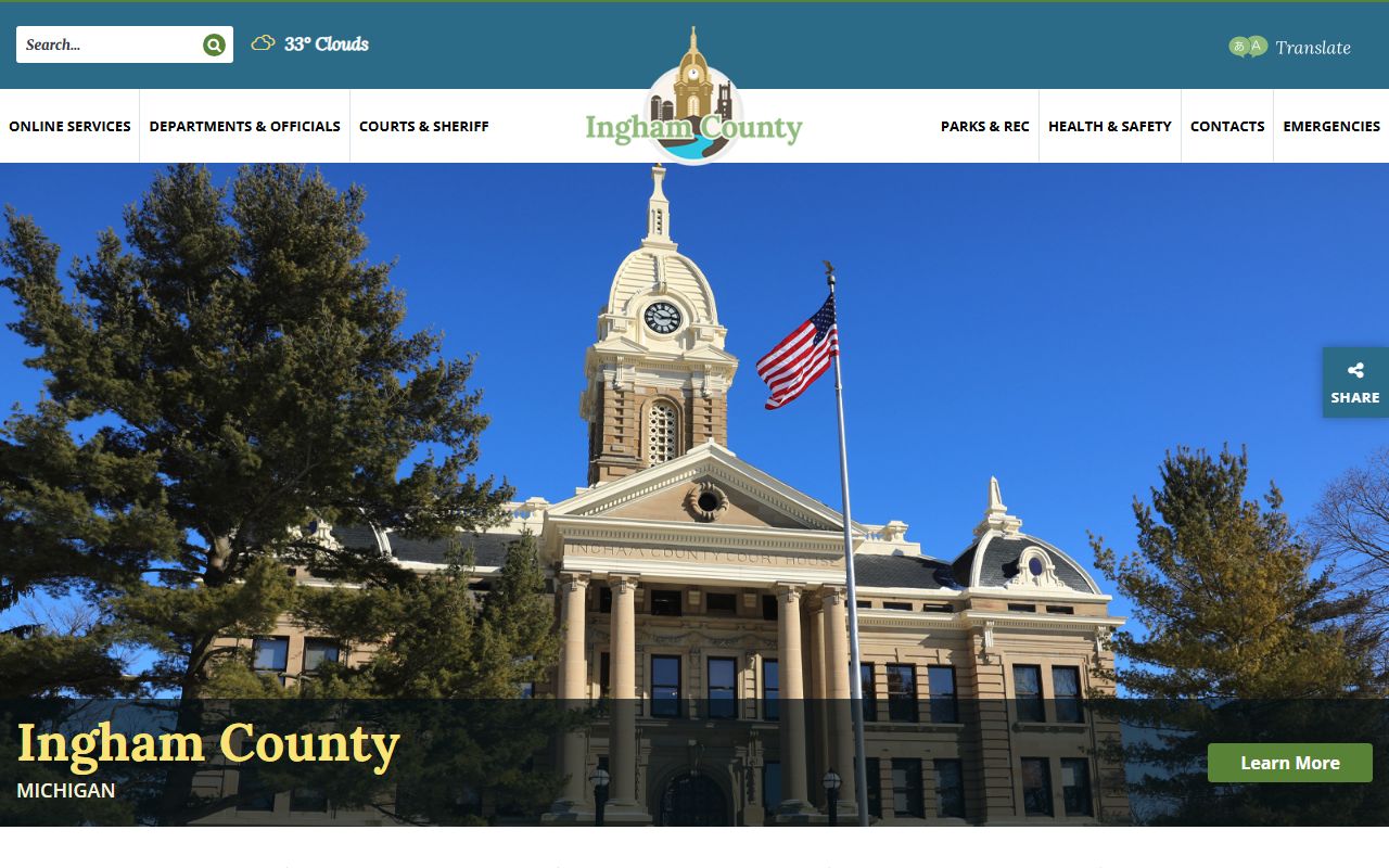 Ingham County Sheriff Office website for jail roster and inmate information